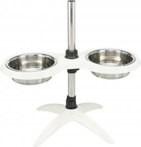 Stativ cu 2 Castroane Inox , 2 x 1.6L/21cm, Alb, 54cm Inalt, 25006 - Img 4
