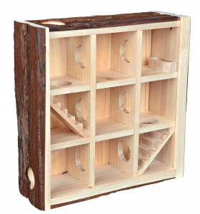 Turn de Joaca pentru Rozatoare, cu Camere, Lemn, 30 x 30 x 10 cm