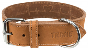 Zgarda Rustica Heartbeat, Piele, Culoare Maro, Marime L, Dimensiune 47–55 cm/40 mm