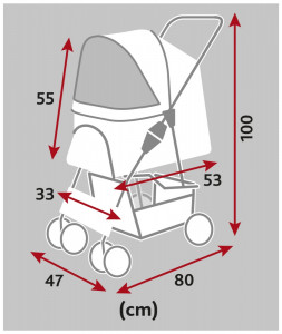 Carucior Buggy Pana La 15 Kg, 4 Roti, 47 x 100 x 80 cm, 28959