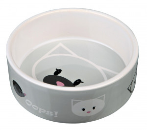 Castron Ceramic Mimi, Pentru Pisici, 0.3 l/12 cm, Diverse Culori