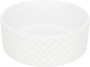 Castron Ceramic, Pentru Caini, 0.4 l/13 cm, Alb, 25023 - Img 2