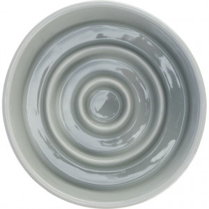 Castron Ceramic pentru Hranire Lenta, Gri/Albastru, Dimensiune 0.45 l/ø 14 cm - Img 3