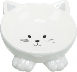 Castron Ceramic Pentru Pisici, Ridicat, Forma Ergonomica, 0.15 l/14 cm, Diverse Culori - Img 4