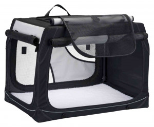 Geanta Transport Auto/Cazare Caini, Vario, S: 61 x 43 x 46 cm, Negru/Gri