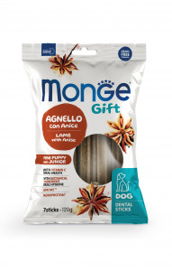 Gift Dental Sticks, pentru Caini Junior de Talie Mica , cu Miel si Anason, 120 g
