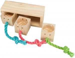 Jucarie de Strategie pentru Rozatoare, Cub, Lemn, 15 x 5.5 x 6 cm - Img 9
