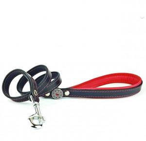 Lesa Bijou, Piele Naturala, 110 x 2 cm, Culoare Negru/Rosu, Produs Redus