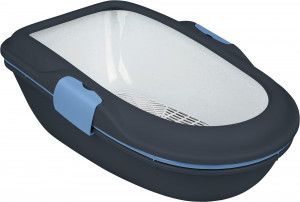 Litiera Berto, cu Sistem de Separare, 39 x 22 x 59 cm, Gri Inchis/Gri Deschis