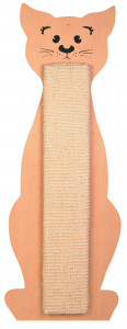 Placa De Zgariat Cu Sisal, Forma Pisica, 21 x 56 cm, Natural/Bej