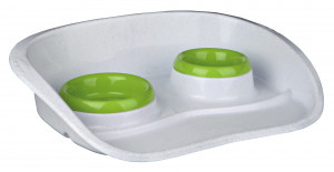Set 2 Castroane cu Suport, Plastic, 0.25 l/ 9 cm & 0.3 l/ 11 cm/46 x 11 x 30 cm, Diverse Culori - Img 2