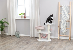 Ansamblu Cat Tree Isabella, 58x38x70 cm, Alb/Roz Antic, 44472 - Img 7