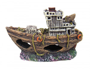 Decor pentru Acvariu, Nava Naufragiata, 8.5 x 3.5 x 5.5 cm
