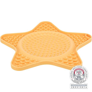 Farfurie Pentru Hranire Lenta, Lick`n'Snack, Stea, Silicon, 23.5 cm, Galben - Img 4