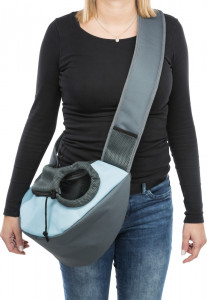Geanta Frontala de Transport Sling, 50 x 25 x 18 cm, Gri Deschis/Albastru Deschis, 28883 - Img 5