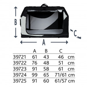 Geanta Transport Auto/Cazare Caini, Vario Double, S: 91 x 60 x 61/57 cm, Negru/Gri - Img 5