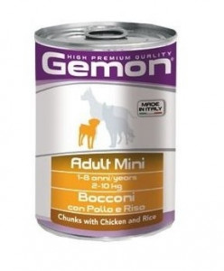 Hrana Umeda Pentru Caini, Gemon Mini Adult, Pui Si Orez, 415 g