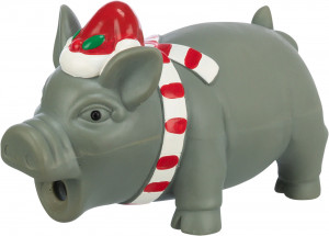 Jucarie Pentru Caini, Xmas Porc, Latex, Cu Sunet, 16 cm, 92598 - Img 1