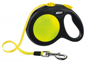 Lesa Retractabila Neon, Banda, Culoare Galben, Marime L, Dimensiune 5 m/Pana la 50 kg