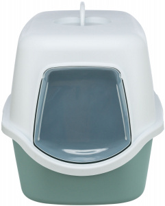 Litiera cu Acoperis Vico 40x40x56 cm Salvie/Alb, 402710 - Img 3