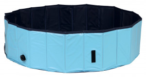 Piscina Pentru Caini, Plastic, Petrol/Gri, Dimensiune ø 160 x 30 cm