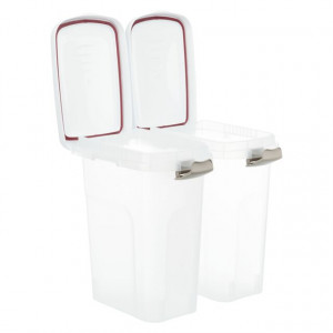Recipient pentru Hrana Uscata, Transparent/Alb, Plastic, Dimensiune 25 l/24 x 51 x 39 cm - Img 2