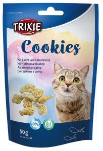 Recompense Pentru Pisici, Biscuiti Cu Somon Si Catnip, 50 g