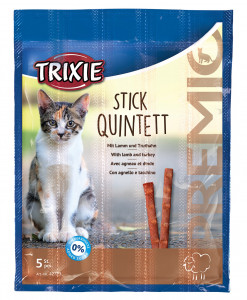 Recompense Pentru Pisici, Premio Stick Quintett, Miel Si Curcan, 5 x 5 g