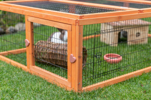Tarc Exterior cu Capac pentru Rozatoare, 174 x 48 x 109 cm, Maro - Img 8