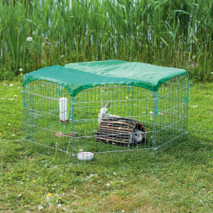 Tarc Metalic pentru Rozatoare, cu Plasa de Protectie, 6 Elemente, 126 x 58 cm