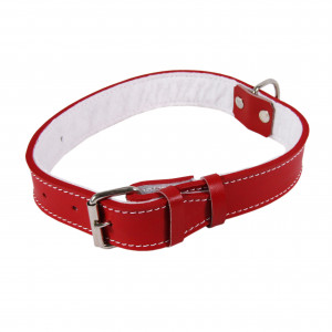 Zgarda Piele Tip 18 (45 Cm/18 Mm) Cu Pasla - Rosu