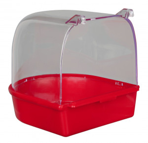 Cadita Acoperita pentru Pasari, Plastic, Semicerc, 15 x 13 x 13 cm, Diverse Culori - Img 2