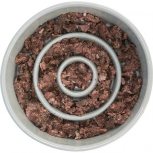 Castron Ceramic pentru Hranire Lenta, Gri/Albastru, Dimensiune 0.45 l/ø 14 cm - Img 5