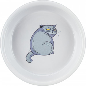Castron Ceramic Pentru Pisici, 0.25 l/13 cm, Gri - Img 2