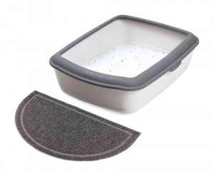 Covoras in fata litierei, antiderapant, semi-cerc, PVC, 59 x 35 cm, antracit, 40386 - Img 2