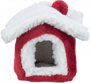 Culcus-Casuta Pentru Rozatoare, Xmas, 15 × 12 × 15 cm, Rosu/Alb, 92651 - Img 2
