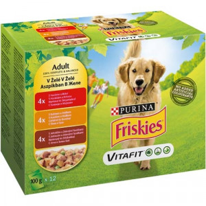 Friskies Dog aspic, pui, vita, miel, 12 x 100 g