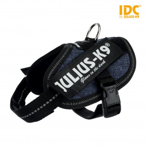 Ham Julius-K9 IDC Baby, 2XS, 33–45 cm/18 mm, Culoare Jeans, Produs Redus