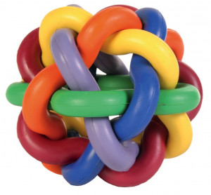 Jucarie Caini, Minge Innodata, Cauciuc, Multicolor, Dimensiune ø 10 cm