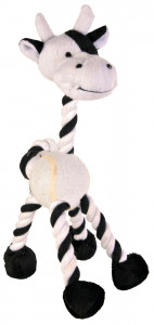 Jucarie Pentru Caini, Girafa Cu Minge Tenis Si Sfoara, 28 cm