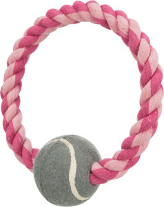 Jucarie Pentru Caini, Inel Sfoara Cu Minge De Tenis, 6 cm/18 cm/125 g