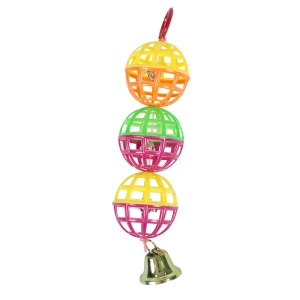 Jucarie Pentru Pasari, Mingi Cu Clopotel, Plastic, 15 cm