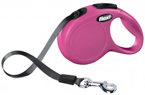Lesa Retractabila Classic, Banda, Diverse Culori, Culoare Roz, Marime XS, Dimensiune 3 m/Pana la 12 kg