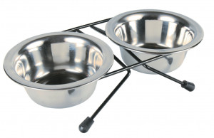Set 2 Castroane Inox Cu Suport Metalic, Dimensiune 2 x 0.2 l/ø 11 cm/24 x 6 x 14 cm