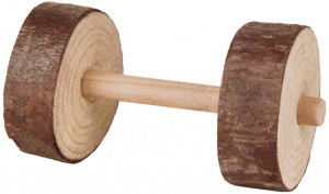 Set Jucarii pentru Rozatoare, 2 Gantere, Lemn, 4.5 x 9 cm - Img 3