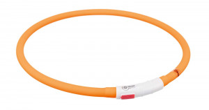 Zgarda cu Led, Incarcare USB, XS-XL, Silicon, 70 cm/ø 10 mm, Culoare Portocaliu