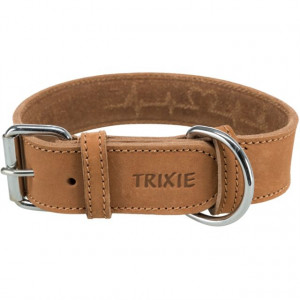 Zgarda Rustica Heartbeat, Piele, Culoare Maro, Marime S–M, Dimensiune 34–40 cm/30 mm