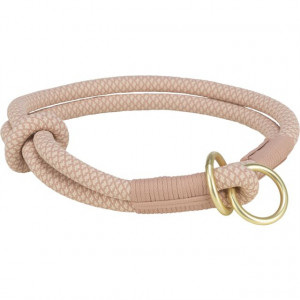 Zgarda Soft, Coarda, Semistrangulanta, Culoare Roz Pudrat, Marime S–M, Dimensiune 40 cm/ø 10 mm