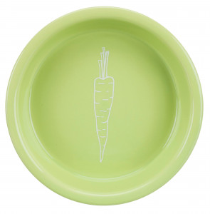 Castron Ceramic Pentru Iepuri, Cu Motiv Morcov, 200 ml/ 14 cm, Diverse Culori - Img 2