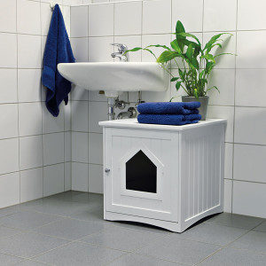 Casuta pentru Litiera, MDF, 49 x 51 x 51 cm, Alb - Img 2
